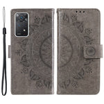 For Xiaomi Redmi Note Note 12 Pro 4G / 11 Pro 4G (MediaTek) / Redmi Note 11 Pro 5G (Qualcomm) PU Leather + Inner TPU Shockproof Cover Stand Imprinted Mandala Flower Flip Wallet Case with Strap