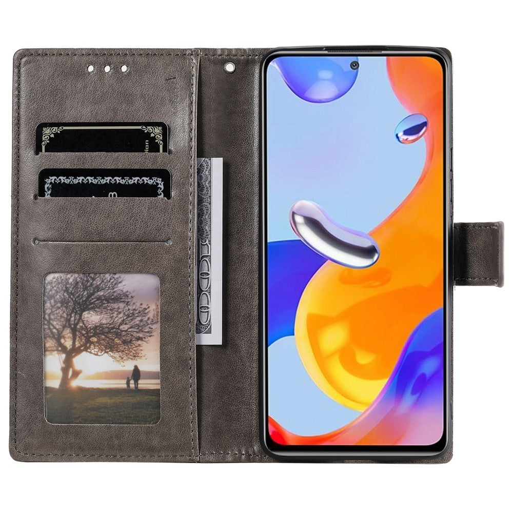 For Xiaomi Redmi Note Note 12 Pro 4G / 11 Pro 4G (MediaTek) / Redmi Note 11 Pro 5G (Qualcomm) PU Leather + Inner TPU Shockproof Cover Stand Imprinted Mandala Flower Flip Wallet Case with Strap