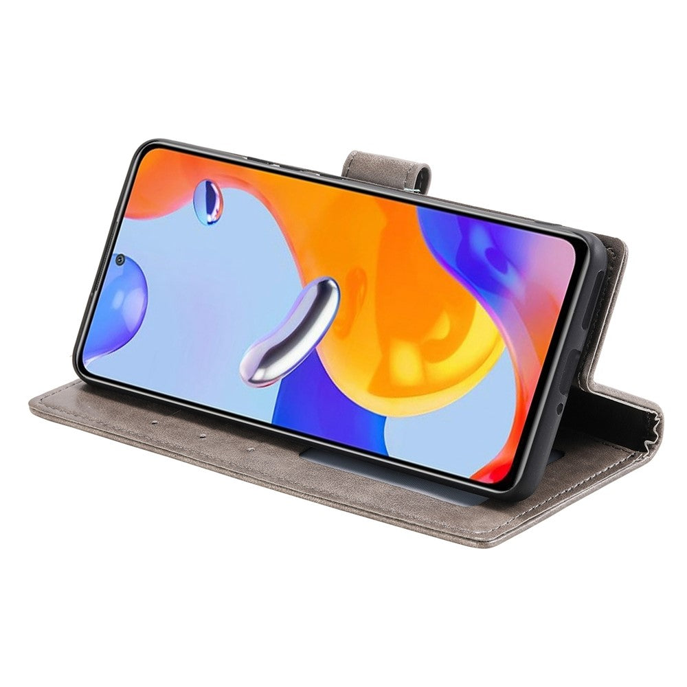 For Xiaomi Redmi Note Note 12 Pro 4G / 11 Pro 4G (MediaTek) / Redmi Note 11 Pro 5G (Qualcomm) PU Leather + Inner TPU Shockproof Cover Stand Imprinted Mandala Flower Flip Wallet Case with Strap