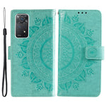 For Xiaomi Redmi Note Note 12 Pro 4G / 11 Pro 4G (MediaTek) / Redmi Note 11 Pro 5G (Qualcomm) PU Leather + Inner TPU Shockproof Cover Stand Imprinted Mandala Flower Flip Wallet Case with Strap