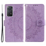 For Xiaomi Redmi Note Note 12 Pro 4G / 11 Pro 4G (MediaTek) / Redmi Note 11 Pro 5G (Qualcomm) PU Leather + Inner TPU Shockproof Cover Stand Imprinted Mandala Flower Flip Wallet Case with Strap