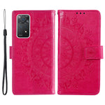For Xiaomi Redmi Note Note 12 Pro 4G / 11 Pro 4G (MediaTek) / Redmi Note 11 Pro 5G (Qualcomm) PU Leather + Inner TPU Shockproof Cover Stand Imprinted Mandala Flower Flip Wallet Case with Strap