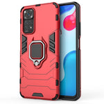 For Xiaomi Redmi Note 11 4G (Qualcomm)/Note 11S 4G Ring Kickstand Hard PC + Soft TPU Anti-fall Protective Case Phone Cover