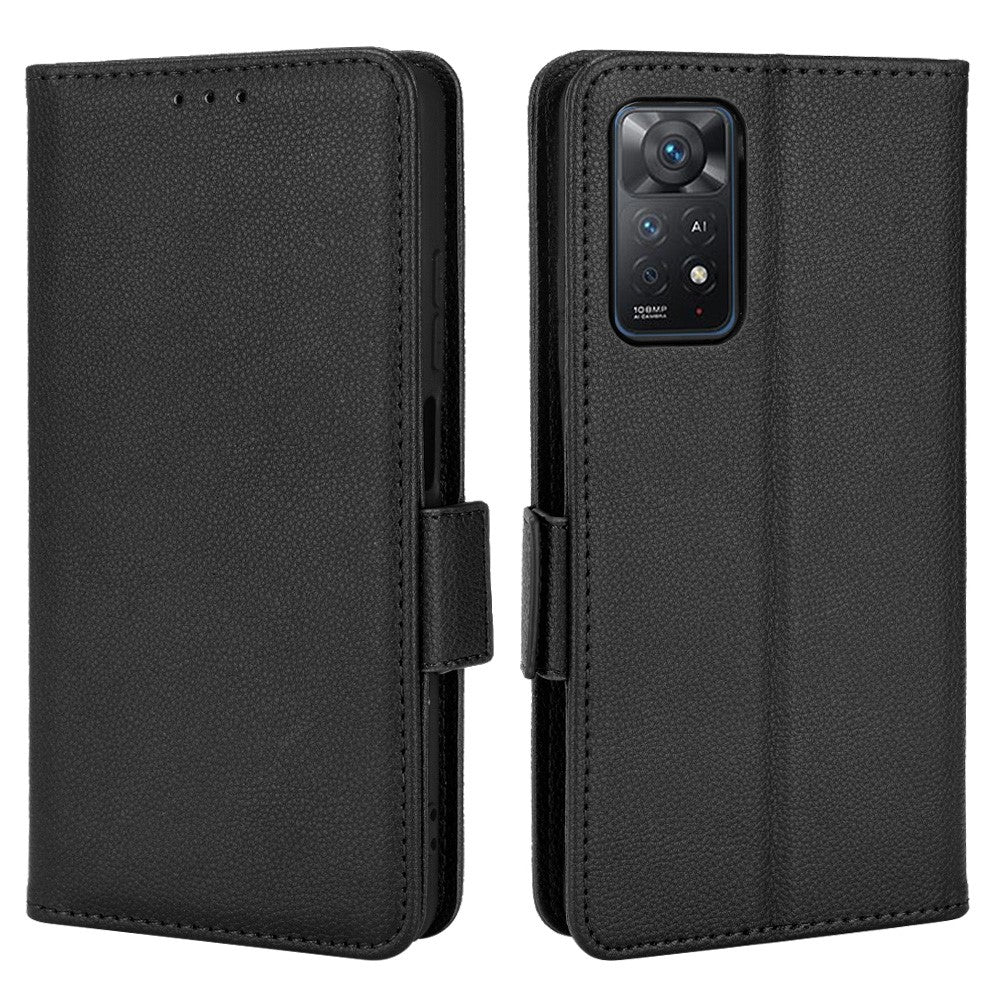 For Xiaomi Redmi Note 11 Pro 4G (MediaTek) / Note 11 Pro 5G (Qualcomm) / Note 12 Pro 4G / Note 11E Pro 5G  / Redmi Note 11E Pro 5G Stylish Litchi Texture PU Leather Flip Wallet Case with Stand Function