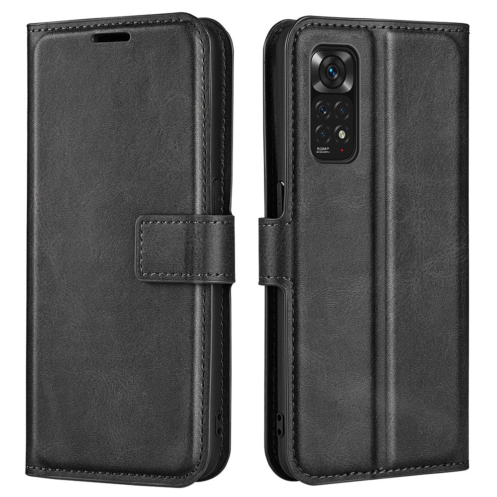 Xiaomi Redmi Note 11 4G (Qualcomm) / Redmi Note 11S 4G Fullt skydd, texturerat PU-läder, plånboksfodral, stativ, magnetiskt folio-fodral, mobilskal
