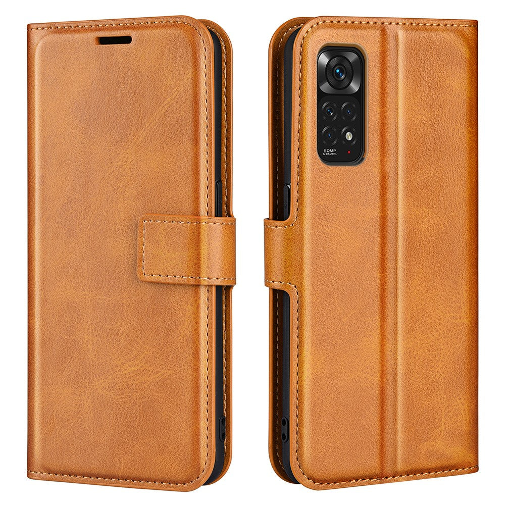 Xiaomi Redmi Note 11 4G (Qualcomm) / Redmi Note 11S 4G Fullt skydd, texturerat PU-läder, plånboksfodral, stativ, magnetiskt folio-fodral, mobilskal