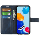 For Xiaomi Redmi Note 11 4G (Qualcomm) / Redmi Note 11S 4G Full Protection Textured PU Leather Wallet Case Stand Magnetic Folio Phone Cover