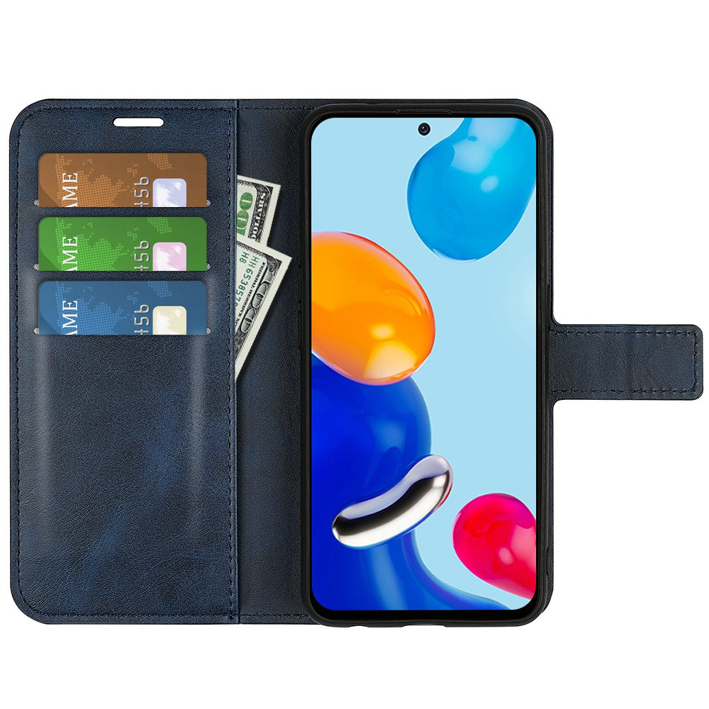 For Xiaomi Redmi Note 11 4G (Qualcomm) / Redmi Note 11S 4G Full Protection Textured PU Leather Wallet Case Stand Magnetic Folio Phone Cover