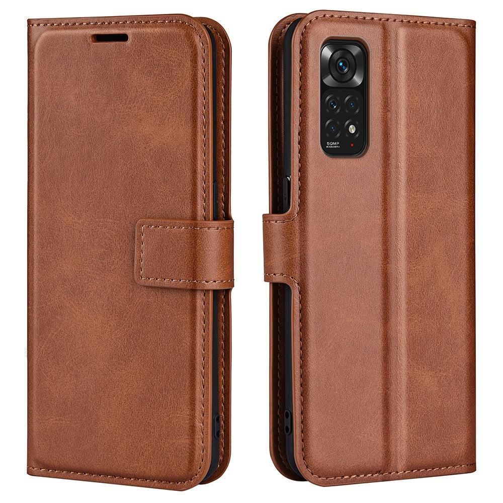 Xiaomi Redmi Note 11 4G (Qualcomm) / Redmi Note 11S 4G Fullt skydd, texturerat PU-läder, plånboksfodral, stativ, magnetiskt folio-fodral, mobilskal