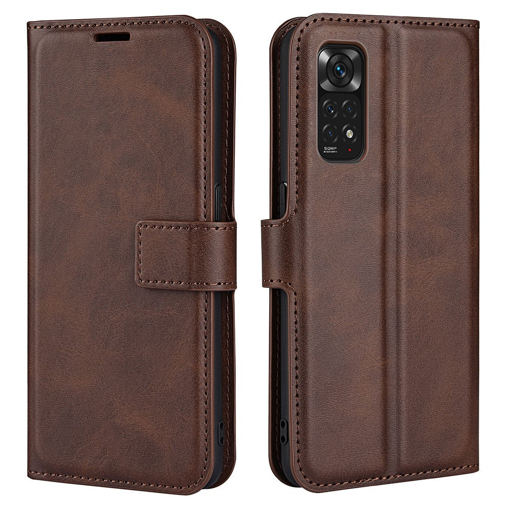 Xiaomi Redmi Note 11 4G (Qualcomm) / Redmi Note 11S 4G Fullt skydd, texturerat PU-läder, plånboksfodral, stativ, magnetiskt folio-fodral, mobilskal