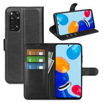For Xiaomi Redmi Note 11 4G (Qualcomm) / Redmi Note 11S 4G Litchi Texture Folding Stand Phone Case PU Leather Magnetic Closure Wallet Flip Cover