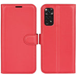 Xiaomi Redmi Note 11 4G (Qualcomm) / Redmi Note 11S 4G Litchitextur Vikbart Stativ mobilskal PU-läder Magnetisk Stängning Plånboksfodral med Flip