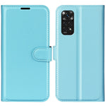 Xiaomi Redmi Note 11 4G (Qualcomm) / Redmi Note 11S 4G Litchitextur Vikbart Stativ mobilskal PU-läder Magnetisk Stängning Plånboksfodral med Flip