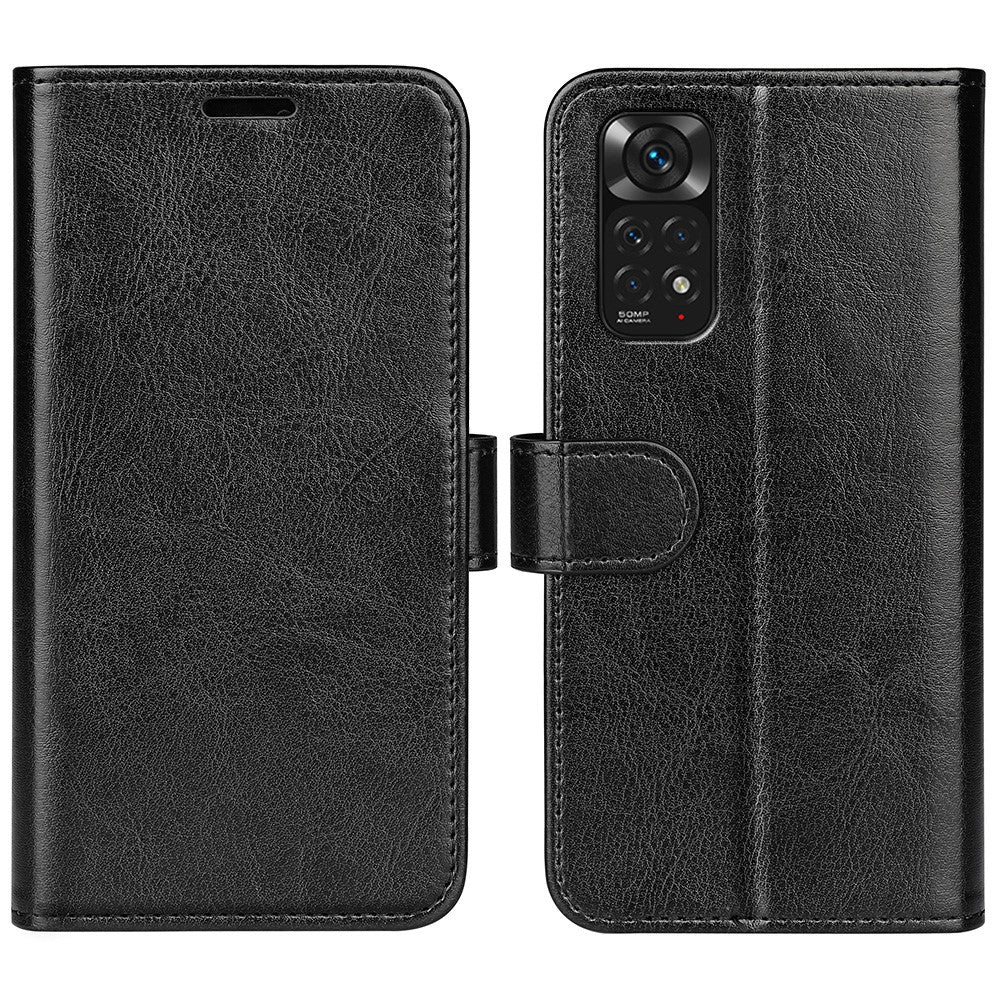 For Xiaomi Redmi Note 11 4G (Qualcomm) / Redmi Note 11S 4G PU Leather Wallet Flip Phone Case Crazy Horse Texture Magnetic Closure Stand Cover