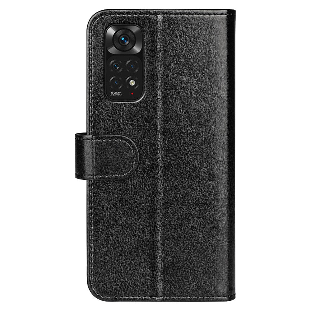 For Xiaomi Redmi Note 11 4G (Qualcomm) / Redmi Note 11S 4G PU Leather Wallet Flip Phone Case Crazy Horse Texture Magnetic Closure Stand Cover