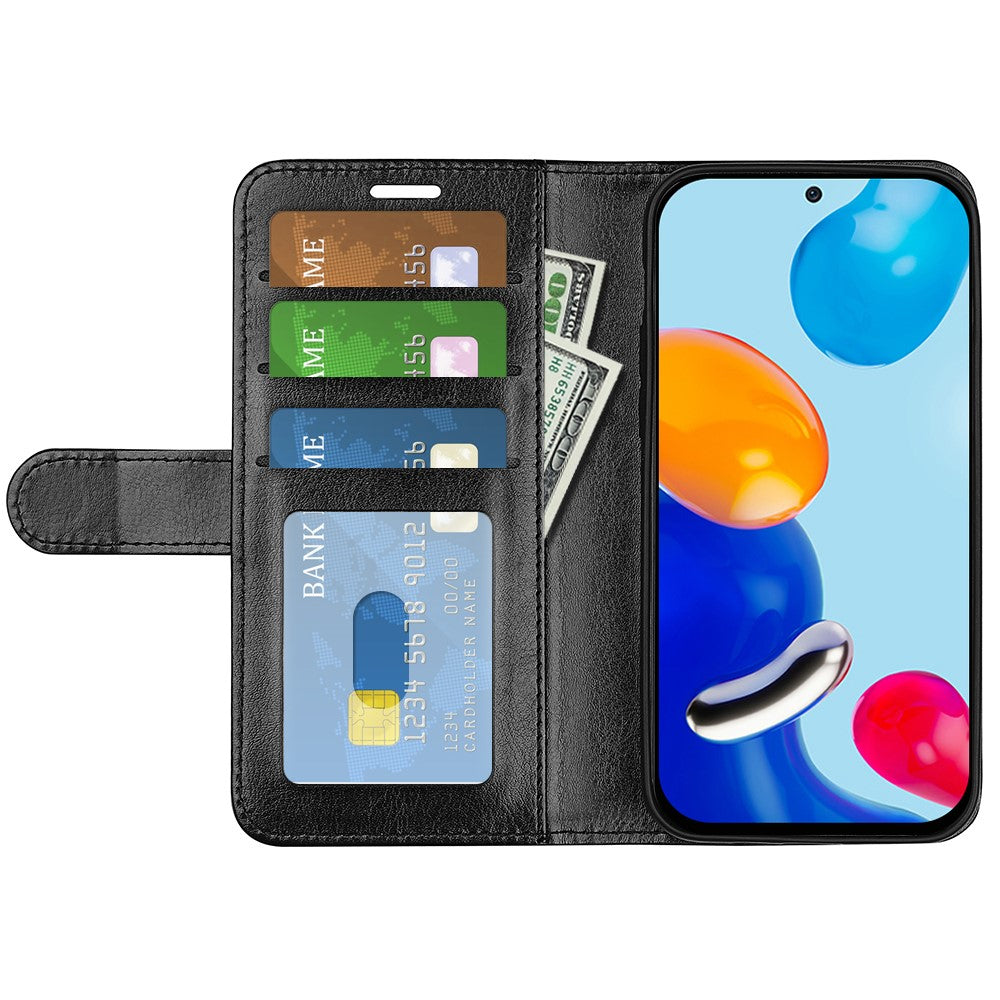 For Xiaomi Redmi Note 11 4G (Qualcomm) / Redmi Note 11S 4G PU Leather Wallet Flip Phone Case Crazy Horse Texture Magnetic Closure Stand Cover