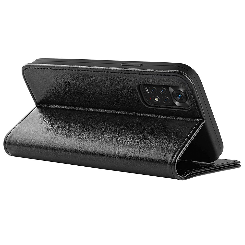 For Xiaomi Redmi Note 11 4G (Qualcomm) / Redmi Note 11S 4G PU Leather Wallet Flip Phone Case Crazy Horse Texture Magnetic Closure Stand Cover