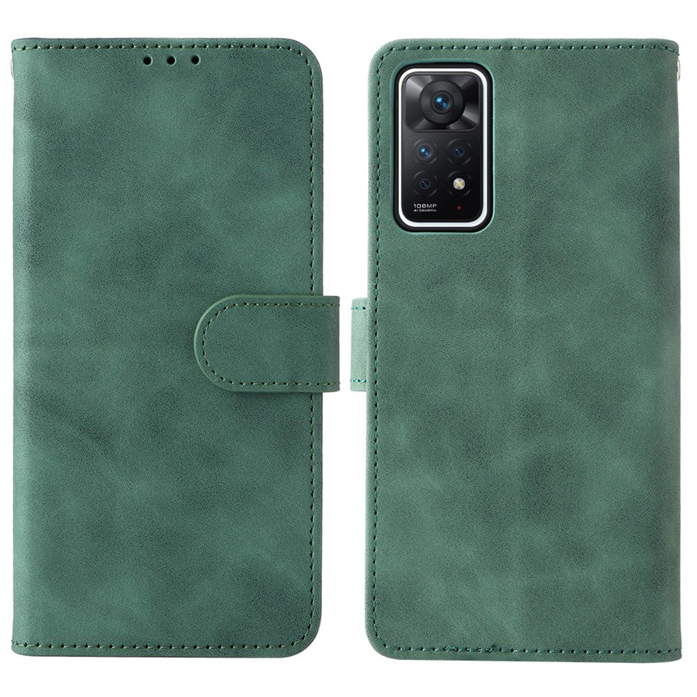 For Xiaomi Redmi Note 12 Pro 4G / 11 Pro 4G (Mediatek) / Note 11 Pro 5G (Qualcomm) Stand Wallet Phone Case Skin-Touch Feeling PU Leather Cover