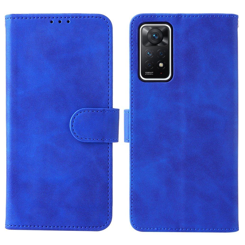 For Xiaomi Redmi Note 12 Pro 4G / 11 Pro 4G (Mediatek) / Note 11 Pro 5G (Qualcomm) Stand Wallet Phone Case Skin-Touch Feeling PU Leather Cover