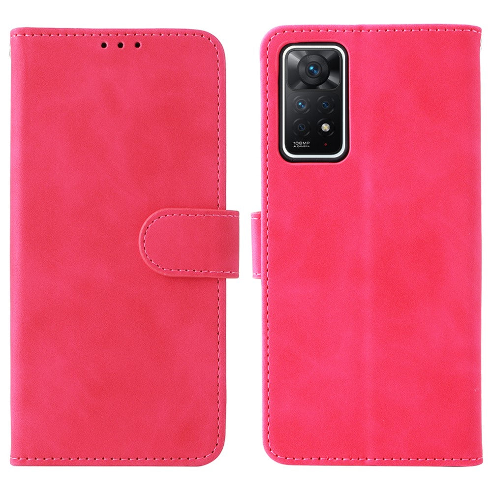 For Xiaomi Redmi Note 12 Pro 4G / 11 Pro 4G (Mediatek) / Note 11 Pro 5G (Qualcomm) Stand Wallet Phone Case Skin-Touch Feeling PU Leather Cover
