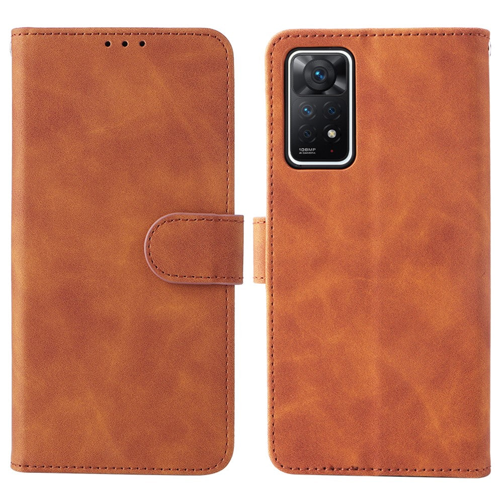 For Xiaomi Redmi Note 12 Pro 4G / 11 Pro 4G (Mediatek) / Note 11 Pro 5G (Qualcomm) Stand Wallet Phone Case Skin-Touch Feeling PU Leather Cover