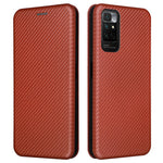 For Xiaomi Redmi Note 11S 4G / Redmi Note 11 4G (Qualcomm) Carbon Fiber Texture PU Leather Case Magnetic Horizontal Flip Stand Cover with Card Slot