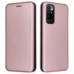 For Xiaomi Redmi Note 11S 4G / Redmi Note 11 4G (Qualcomm) Carbon Fiber Texture PU Leather Case Magnetic Horizontal Flip Stand Cover with Card Slot