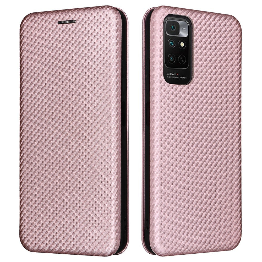 For Xiaomi Redmi Note 11S 4G / Redmi Note 11 4G (Qualcomm) Carbon Fiber Texture PU Leather Case Magnetic Horizontal Flip Stand Cover with Card Slot