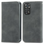 Xiaomi Redmi Note 11S 4G 2022 (Mediatek Helio G96) Retroskal i PU-läder med hudkänsla, korthållare, magnetiskt absorberande stativ, fällbart fodral