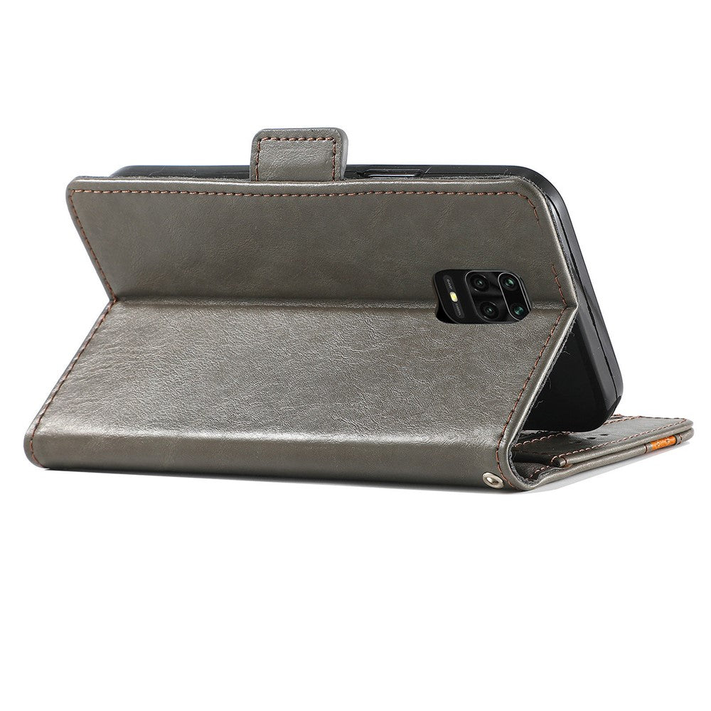 CASENEO 002 Series For Xiaomi Redmi Note 9 Pro/Note 9 Pro Max/Note 9S Splicing PU Leather Case Business Style Anti-drop Flip Folio Wallet Cover with Stand