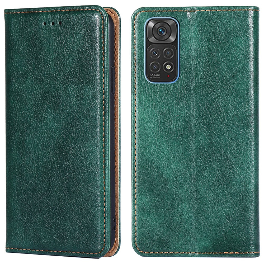Xiaomi Redmi Note 11 4G (Qualcomm) / Redmi Note 11S 4G PU-läder plånboksfodral stativfunktion magnetisk självabsorberande stötsäker vikbart fodral bokomslag