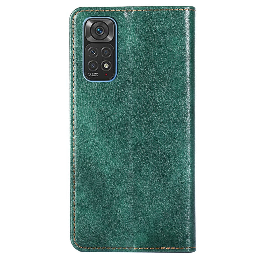 Xiaomi Redmi Note 11 4G (Qualcomm) / Redmi Note 11S 4G PU-läder plånboksfodral stativfunktion magnetisk självabsorberande stötsäker vikbart fodral bokomslag
