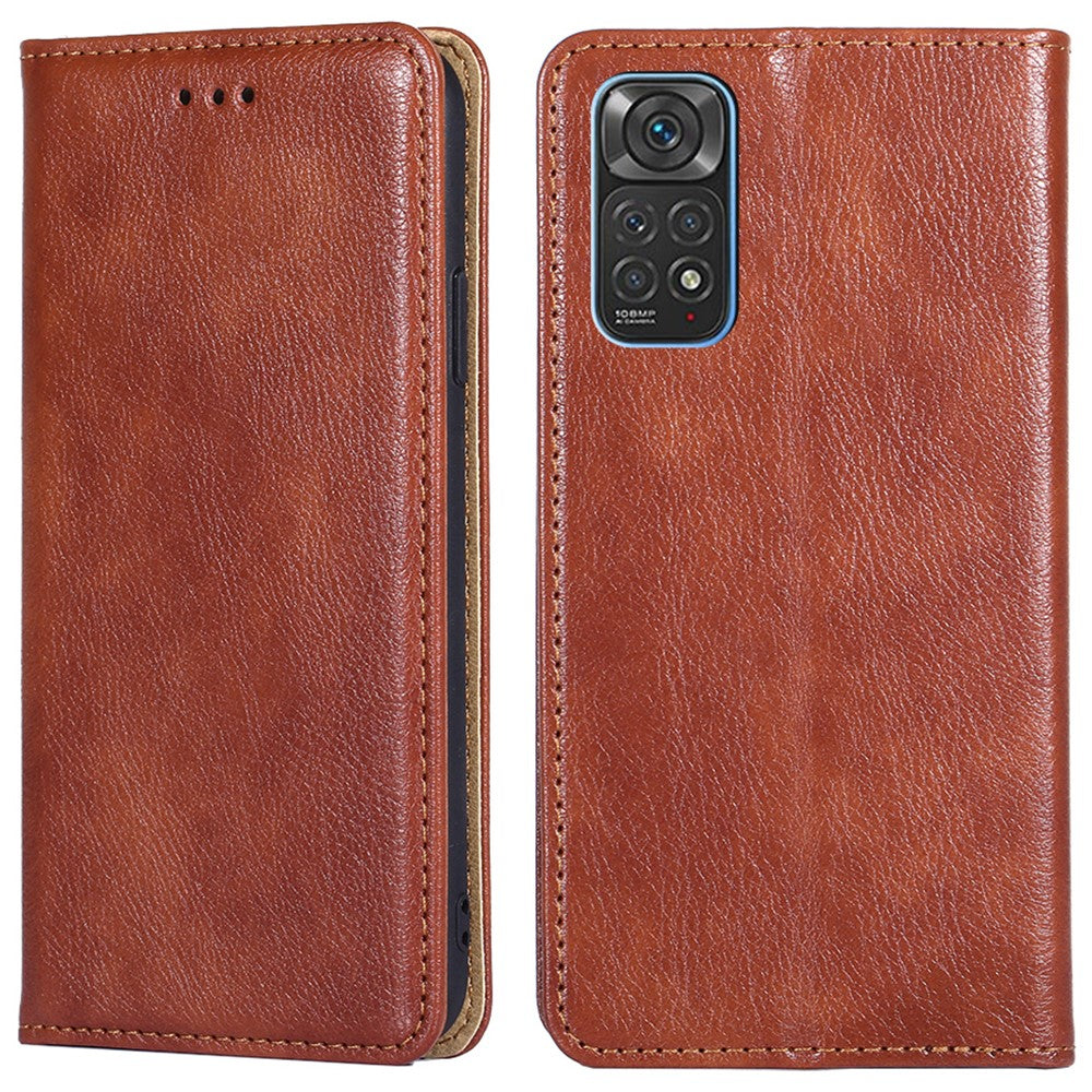 Xiaomi Redmi Note 11 4G (Qualcomm) / Redmi Note 11S 4G PU-läder plånboksfodral stativfunktion magnetisk självabsorberande stötsäker vikbart fodral bokomslag