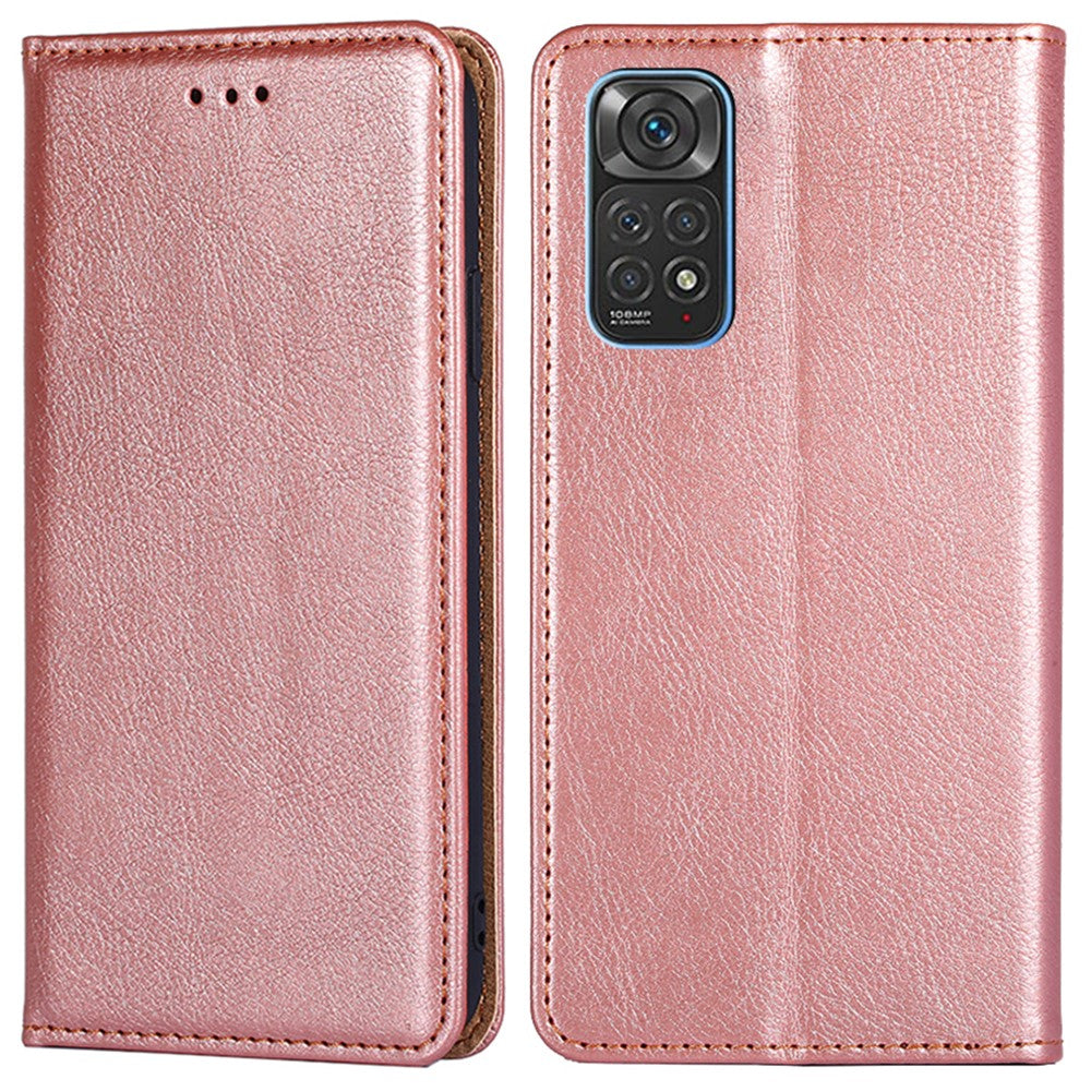 Xiaomi Redmi Note 11 4G (Qualcomm) / Redmi Note 11S 4G PU-läder plånboksfodral stativfunktion magnetisk självabsorberande stötsäker vikbart fodral bokomslag