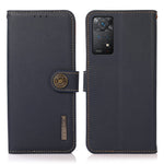 KHAZNEH for Xiaomi Redmi Note 12 Pro 4G / 11 Pro 4G (MediaTek) / Note 11 Pro 5G (Qualcomm) RFID Blocking Fully Wrapped Genuine Leather Shell with Wallet and Stand