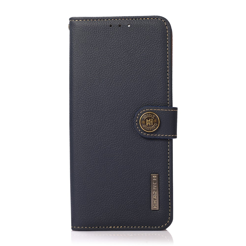 KHAZNEH for Xiaomi Redmi Note 12 Pro 4G / 11 Pro 4G (MediaTek) / Note 11 Pro 5G (Qualcomm) RFID Blocking Fully Wrapped Genuine Leather Shell with Wallet and Stand