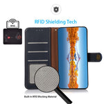 KHAZNEH for Xiaomi Redmi Note 12 Pro 4G / 11 Pro 4G (MediaTek) / Note 11 Pro 5G (Qualcomm) RFID Blocking Fully Wrapped Genuine Leather Shell with Wallet and Stand