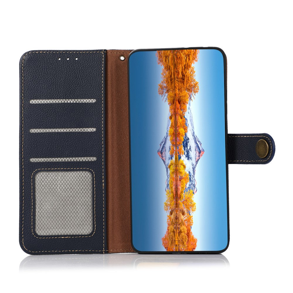 KHAZNEH for Xiaomi Redmi Note 12 Pro 4G / 11 Pro 4G (MediaTek) / Note 11 Pro 5G (Qualcomm) RFID Blocking Fully Wrapped Genuine Leather Shell with Wallet and Stand