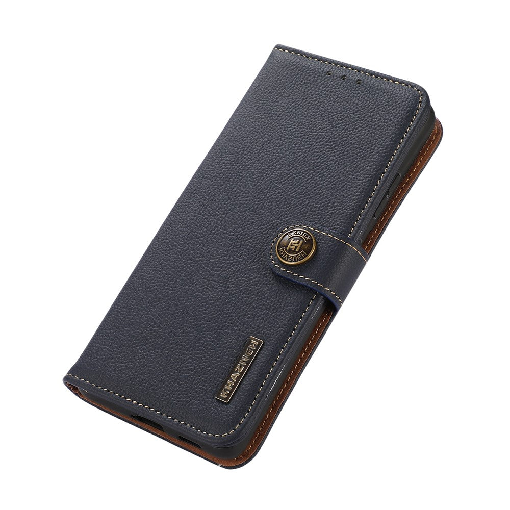 KHAZNEH for Xiaomi Redmi Note 12 Pro 4G / 11 Pro 4G (MediaTek) / Note 11 Pro 5G (Qualcomm) RFID Blocking Fully Wrapped Genuine Leather Shell with Wallet and Stand