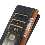 KHAZNEH for Xiaomi Redmi Note 12 Pro 4G / 11 Pro 4G (MediaTek) / Note 11 Pro 5G (Qualcomm) RFID Blocking Fully Wrapped Genuine Leather Shell with Wallet and Stand