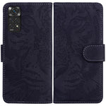 For Xiaomi Redmi Note 11S 4G / Redmi Note 11 4G (Qualcomm) Tiger Pattern Imprinted PU Leather Shockproof Wallet Case Magnetic Folio TPU Bumper Protector Cover