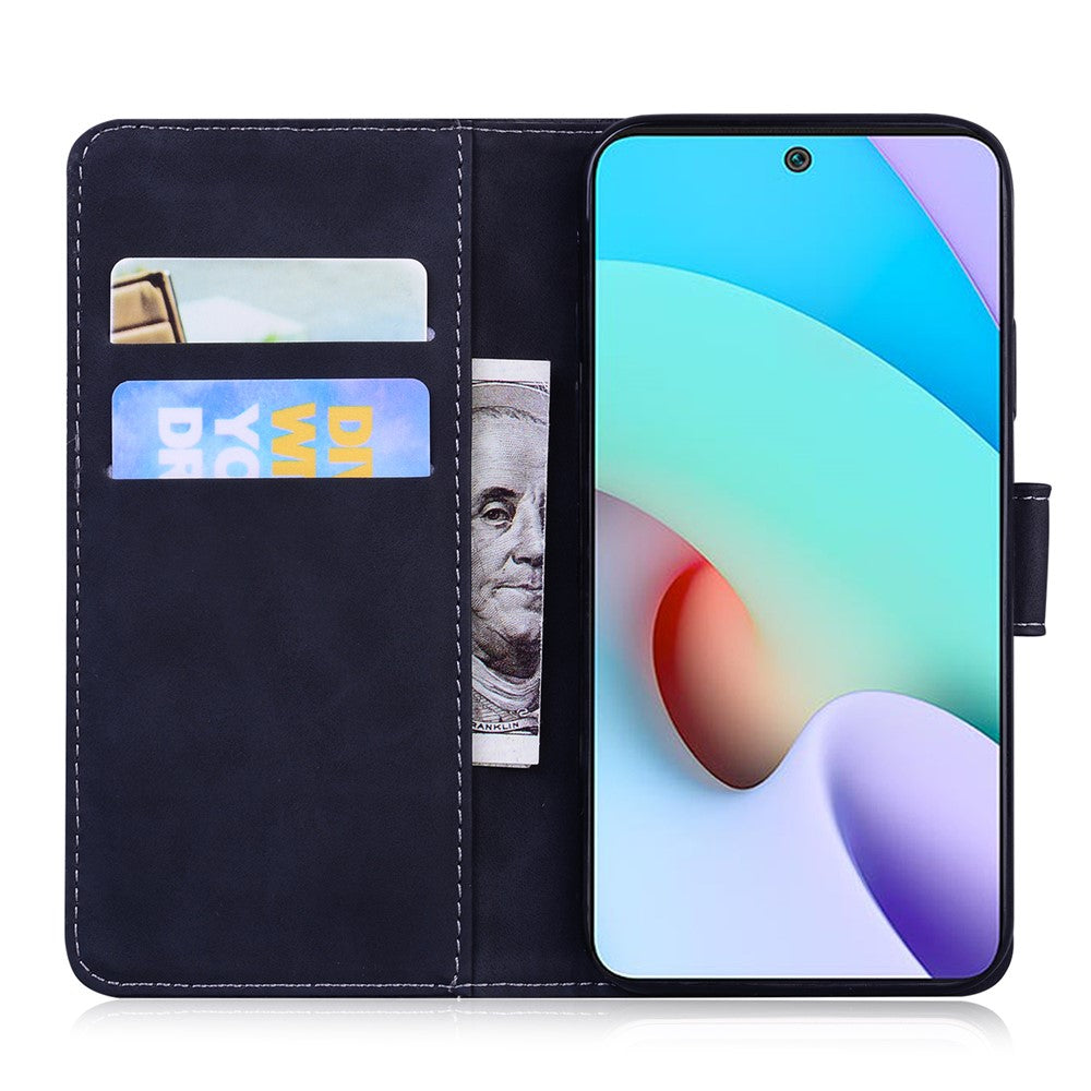 For Xiaomi Redmi Note 11S 4G / Redmi Note 11 4G (Qualcomm) Tiger Pattern Imprinted PU Leather Shockproof Wallet Case Magnetic Folio TPU Bumper Protector Cover