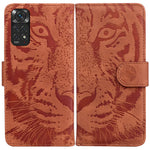 Xiaomi Redmi Note 11S 4G / Redmi Note 11 4G (Qualcomm) Tigermönster Präglat PU-läder Stötsäkert Plånboksfodral Magnetisk Folio TPU Stötfångarskydd