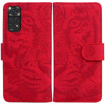 For Xiaomi Redmi Note 11S 4G / Redmi Note 11 4G (Qualcomm) Tiger Pattern Imprinted PU Leather Shockproof Wallet Case Magnetic Folio TPU Bumper Protector Cover