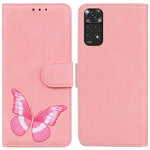 Xiaomi Redmi Note 11S 4G / Redmi Note 11 4G (Qualcomm) Fjärilsmönster Tryck PU-läder Magnetiskt Fodral Stativ Plånbok Hud Beröringskänslighet Stötsäkert Flipfodral