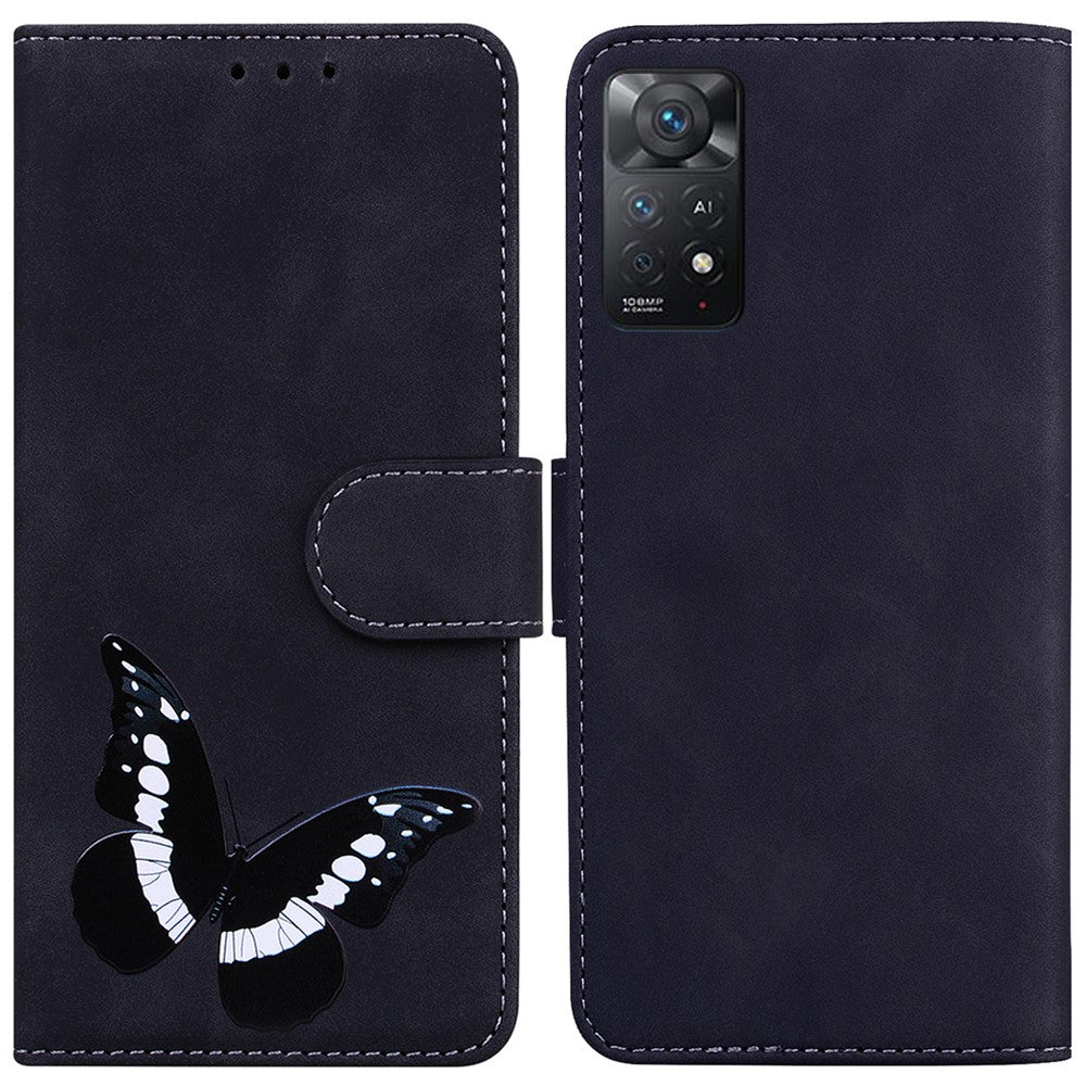 For Xiaomi Redmi Note 12 Pro 4G / 11 Pro 4G (MediaTek) / Note 11 Pro 5G (Qualcomm) Stand Function PU Leather Case Butterfly Pattern Printing Wallet Style Flip Cover