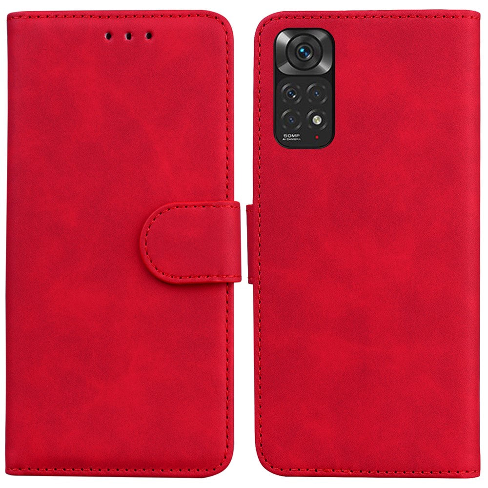 For Xiaomi Redmi Note 11S 4G / Redmi Note 11 4G (Qualcomm) PU Leather Wallet Flip Cover Horizontal Viewing Stand Anti-Fall Phone Case