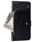For Xiaomi Redmi Note 12 Pro 4G / 11 Pro 4G (MediaTek) / Note 11 Pro 5G (Qualcomm) PU Leather Magnetic Closure Zipper Pocket Wallet Stand Anti-fall Case Cover with Strap