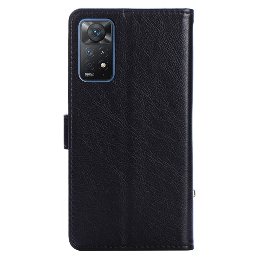 Xiaomi Redmi Note 12 Pro 4G / 11 Pro 4G (MediaTek) / Note 11 Pro 5G (Qualcomm) PU-läder Magnetisk stängning Blixtlåsficka Plånboksfodral Fallskyddande fodral med rem