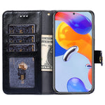 For Xiaomi Redmi Note 12 Pro 4G / 11 Pro 4G (MediaTek) / Note 11 Pro 5G (Qualcomm) PU Leather Magnetic Closure Zipper Pocket Wallet Stand Anti-fall Case Cover with Strap